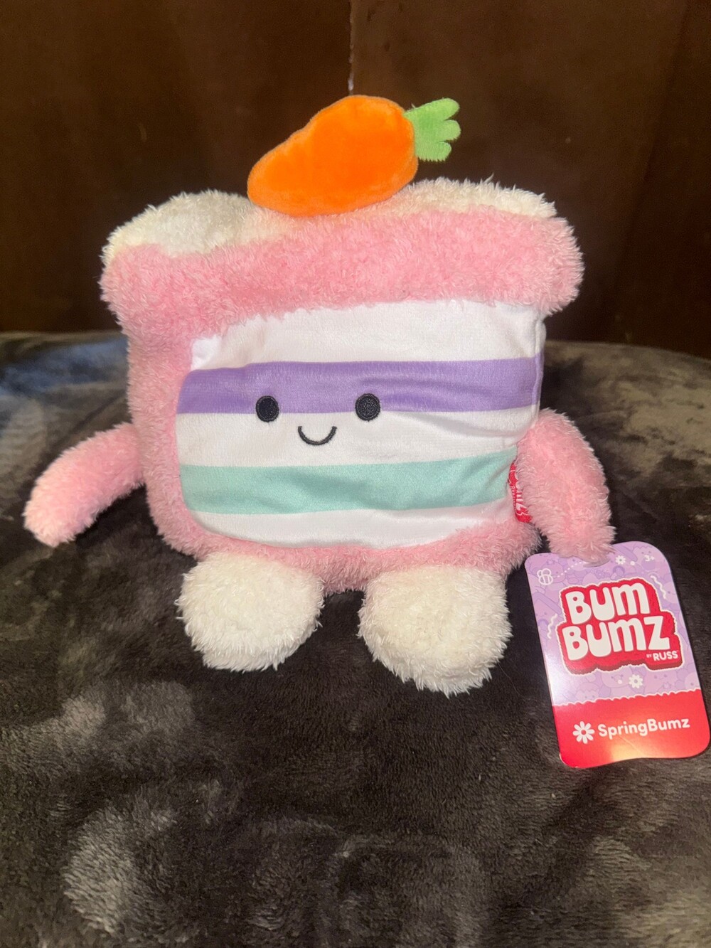 Bum Bumz Chester 7.5 Inch Plush SpringBumz Carrot Cake Soft Toy